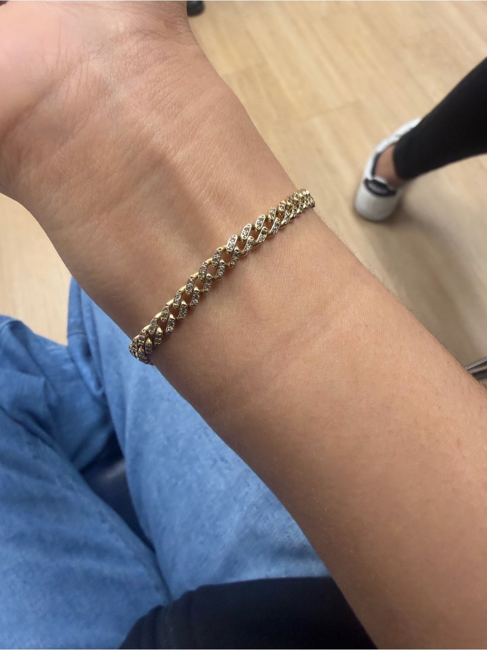 14k gold- Cuban Bracelet -women or men size 8